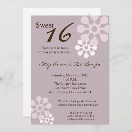 5x7 Lavendel Paarse Bloem Verjaardag Par Uitnodigi Kaart (Voorkant / Achterkant)