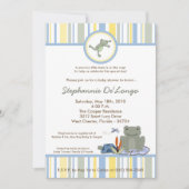 5x7 Leap Frog Turtle Bee Baby shower Invitation Kaart (Voorkant)