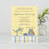 5x7 Leap Frog Turtle Bee Baby shower Invitation Kaart (Staand voorkant)