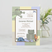 5x7 Leap Frog Turtle Bee verjaardagsfeestje uitnod Kaart (Staand voorkant)