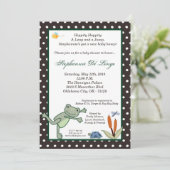 5x7 Leap Frog Turtle Pond Baby shower Invitation Kaart (Staand voorkant)