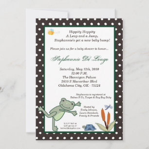 5x7 Leap Frog Turtle Pond Baby shower Invitation Kaart