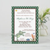 5x7 Leap Frog Turtle Pond Baby shower Invitation Kaart (Staand voorkant)