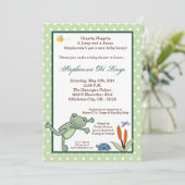 5x7 Leap Frog Turtle Pond Baby shower Invitation Kaart (Staand voorkant)