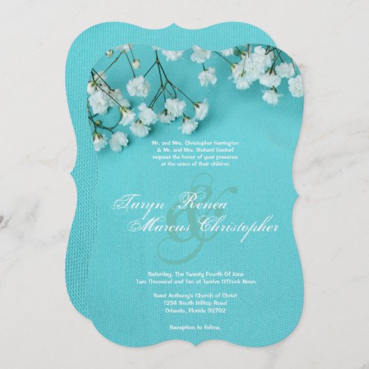 5x7 lente baby's adem bloem bruiloft uitnodiging (Voorkant / Achterkant)