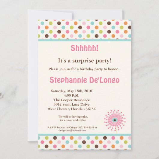 5x7 Lente Tijd Bloemen Verjaardag Uitnodiging (Voorkant)