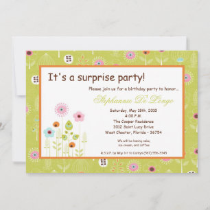 5x7 Lente Tijd Bloemen Verjaardag Uitnodiging