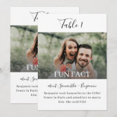 5x7 Leuke Feiten Foto Bruiloft Tafelnummers (Voorkant / Achterkant)
