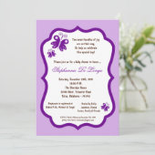 5x7 Licht Paars Butterfly Baby shower Kaart (Staand voorkant)