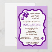 5x7 Licht Paars Butterfly Baby shower Kaart (Voorkant / Achterkant)