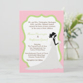 5x7 licht roze bruid bruiloft uitnodiging (Staand voorkant)