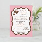 5x7 Licht Roze Butterfly Baby shower Kaart (Staand voorkant)