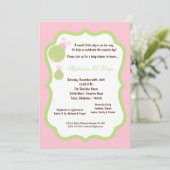5x7 licht roze Lady Bug Baby shower Kaart (Staand voorkant)