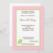 5x7 licht roze vogel verjaardagsfeestje uitnodigen kaart (Voorkant / Achterkant)