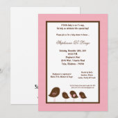 5x7 licht roze vogeltje Baby shower Kaart (Voorkant / Achterkant)