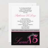 5x7 Lichtroze Tiara Quinceanera Party Uitnodiging (Voorkant / Achterkant)