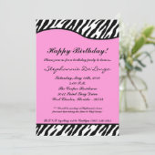 5x7 lichtroze uitnodiging van de Birthday-partij (Staand voorkant)