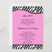 5x7 Lichtroze Zebra Quinceanera Party Uitnodigen Kaart (Voorkant)