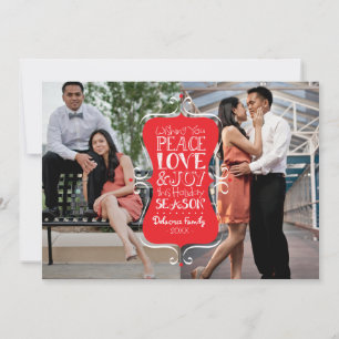 5x7 Lijst voor vrede, liefde en vreugde 2-fotokaar Feestdagenkaart