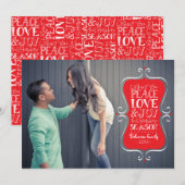 5x7 Lijst voor vrede, liefde en vreugde Feestdagenkaart (Voorkant / Achterkant)