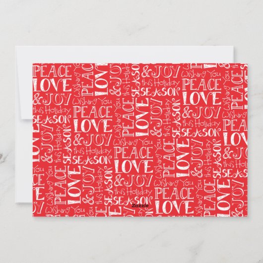 5x7 Lijst voor vrede, liefde en vreugde Feestdagenkaart (Achterkant)