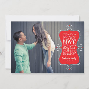 5x7 Lijst voor vrede, liefde en vreugde Feestdagenkaart