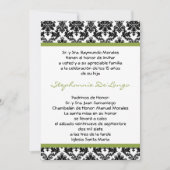 5x7 Lime Green Damask Quinceanera Uitnodiging (Voorkant)