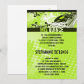 5x7 Lime Green DJ Platenspeler Quinceanera Uitnodi Kaart (Voorkant / Achterkant)