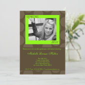 5x7 Limoen Circle Polk Photo Afstuderen Aankondigi Kaart (Staand voorkant)