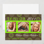 5x7 Limoen Circle Polka Photo Senior aankondiging (Voorkant / Achterkant)