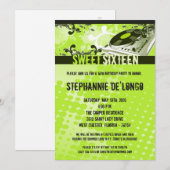 5x7 Limoen Gree DJ Platenspeler16th Birthday Invit Kaart (Voorkant / Achterkant)