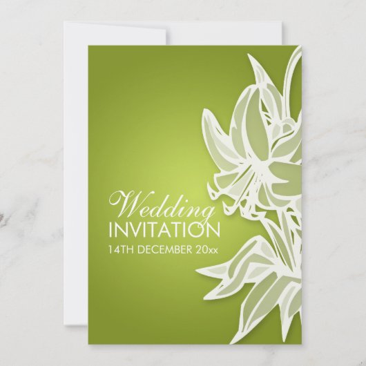 5x7 Limoen Lily Bouquet Elegant Wedding Invitation Kaart (Voorkant)