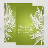 5x7 Limoen Lily Bouquet Elegant Wedding Invitation Kaart (Voorkant / Achterkant)