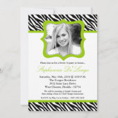 5x7 Limoen Zebra FOTO Sweet 16 Birthday Uitnodigin Kaart (Voorkant)