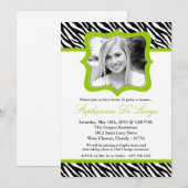 5x7 Limoen Zebra FOTO Sweet 16 Birthday Uitnodigin Kaart (Voorkant / Achterkant)