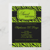 5x7 Limoen Zebra Print Birthday Party Invitation Kaart (Voorkant)