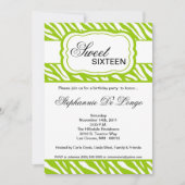 5x7 Limoen Zebra Print Birthday Party Invitation Kaart (Voorkant)