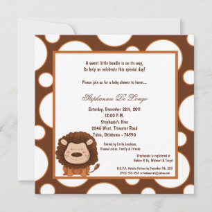 5x7 Lion Pok-a-Dot Baby shower Kaart
