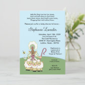 5x7 Little Bo Peep Nursery Baby shower Invitation Kaart (Staand voorkant)