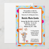 5x7 Little Monster Birthday Party Invitation Kaart (Voorkant / Achterkant)