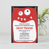 5x7 Little Monsters Birthday Invitation Kaart (Staand voorkant)