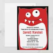 5x7 Little Monsters Birthday Invitation Kaart (Voorkant / Achterkant)