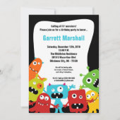 5x7 Little Monsters Birthday Invitation Kaart (Voorkant)