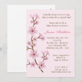 5x7 Lt roze Cherry Blossom Baby shower Invitation Kaart (Voorkant / Achterkant)