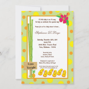 5x7 Luau Baby shower Uitnodiging