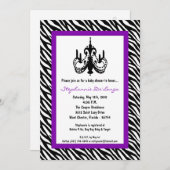 5x7 Luchters Paars Zebra Uitnodiging (Voorkant / Achterkant)