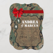 5x7  Marine DIGITALE Uniforme Trouw Uitnodiging (Voorkant / Achterkant)