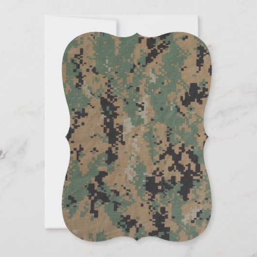 5x7 Marine DIGITALE Uniforme Trouw Uitnodiging (Achterkant)