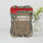 5x7  Marine DIGITALE Uniforme Trouw Uitnodiging (Staand voorkant)