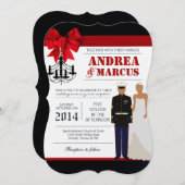 5x7 Marine Hispanic Uniform Huwelijksuitnodiging Kaart (Voorkant / Achterkant)